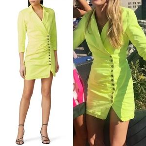 Retrofete Willa Denim Dress Neon Yellow in Medium